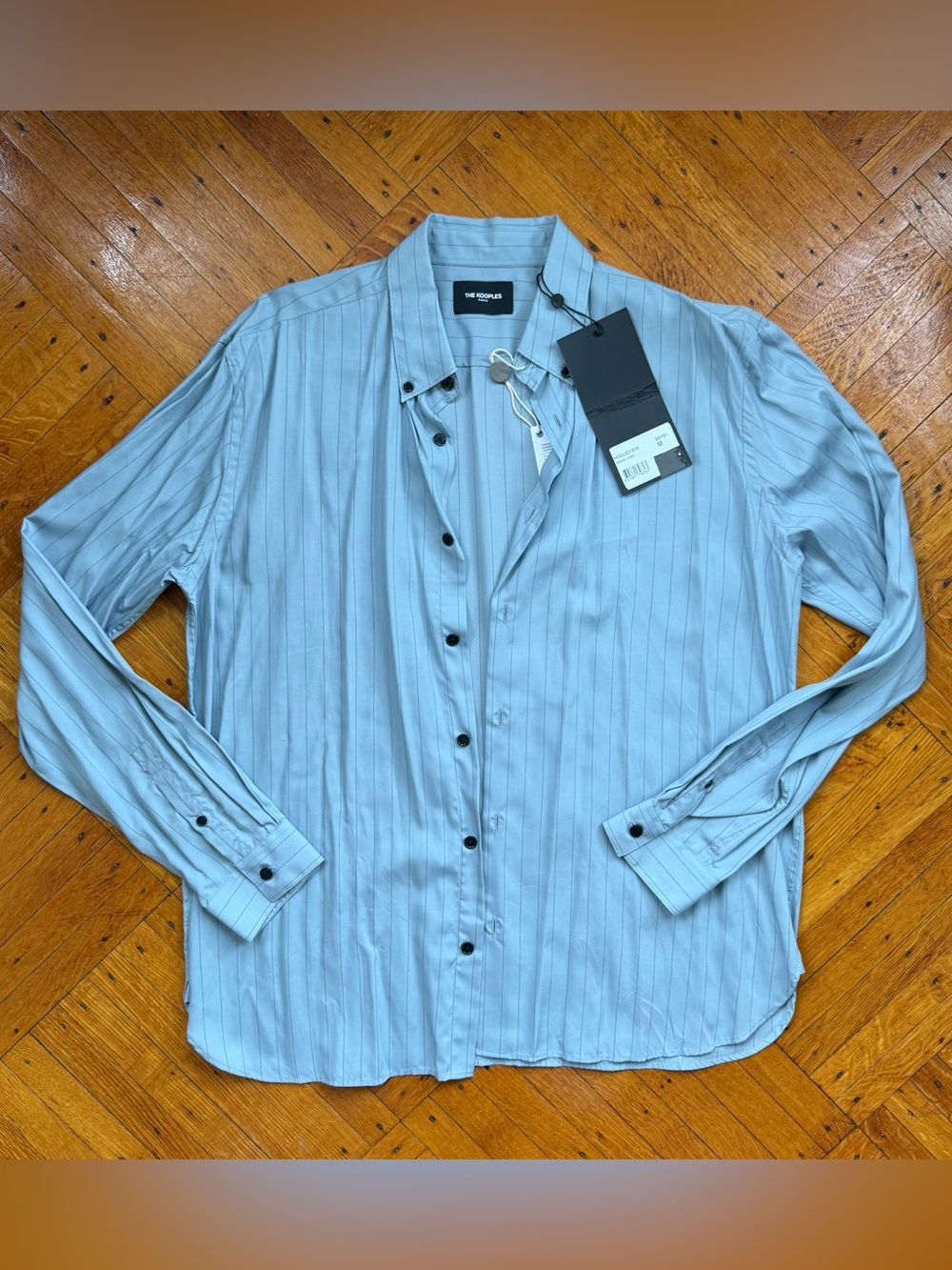 The Kooples Pale Blue Pinstripe Button-Down Shirt